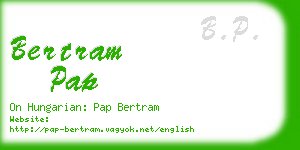 bertram pap business card